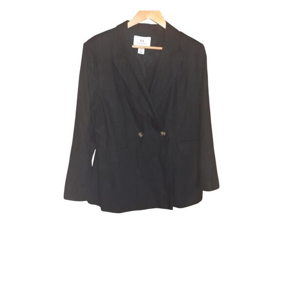 Halston NWT Womens Black Lined Button Blazer Size Large - Picture 6 of 6